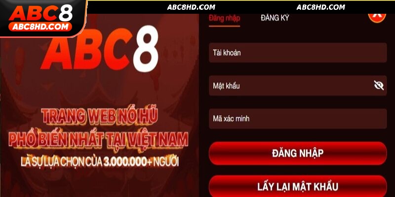 Các bước đơn giản để login ABC8 nhanh chóng