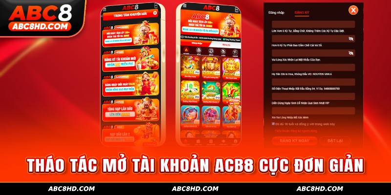 Tháo tác mở tài khoản tại nhà cái cực đơn giản